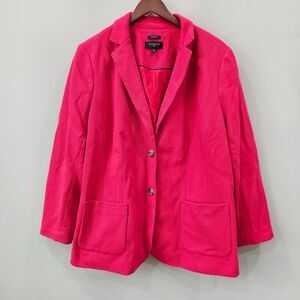 Talbots Womens Aberdeen Blazer Plus Size 20W Red Single Breasted Office Career